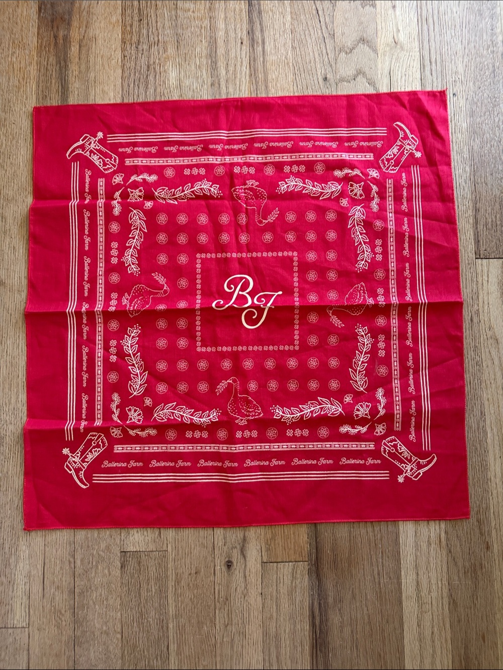 Ballerina Farm Monogram Cowboy Boots Red Bandana Scarf